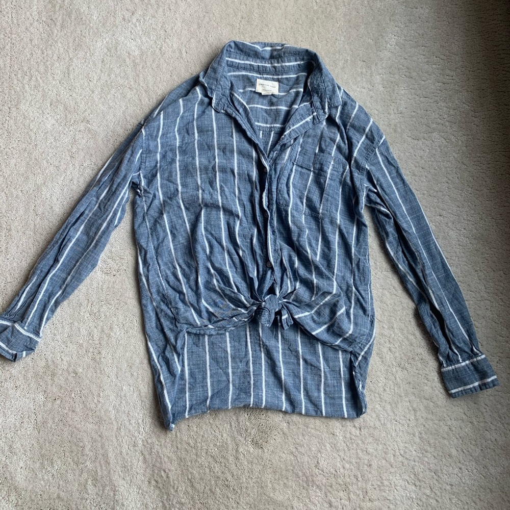American Eagle striped button down shirt